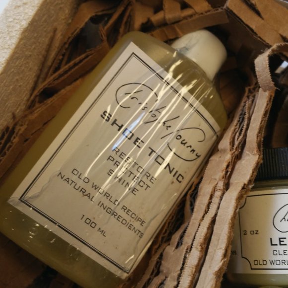 New Christophe Pourny Shoe Care Kit Leather All Natural Serum Tonic Cream - Picture 5 of 6